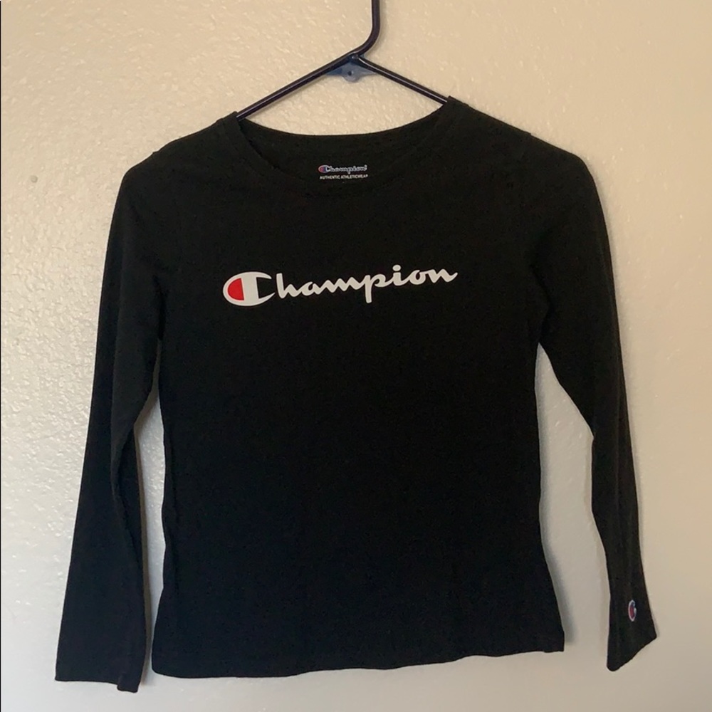 Girls black long sleeve champion shitt